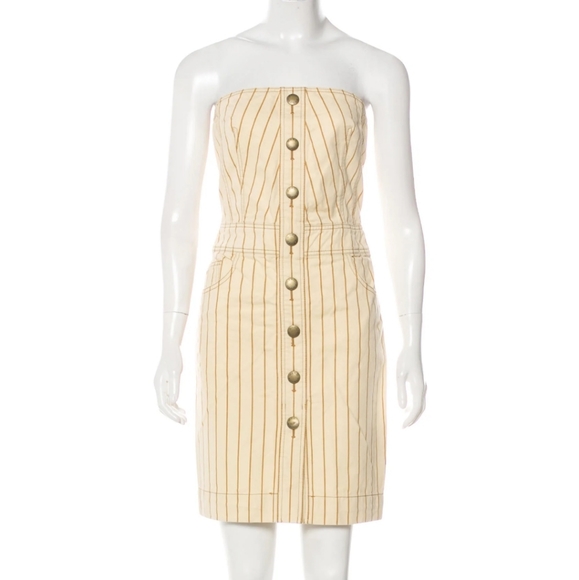 MARC jacobs nude stripe strapless denim like dress - Picture 1 of 10